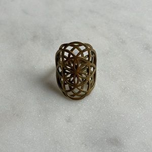 Vintage | Brass Sacred Geometry Ring | Size 7/8